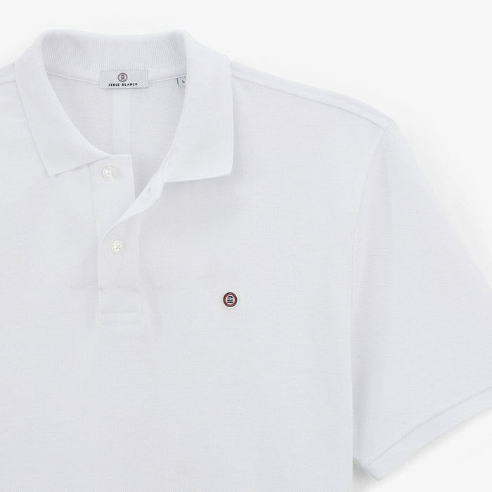 Polo Manches Courtes Piqué Lucas En Coton Blanc Homme SERGE BLANCO