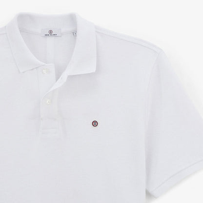 Polo Manches Courtes Piqué Lucas En Coton Blanc Homme SERGE BLANCO