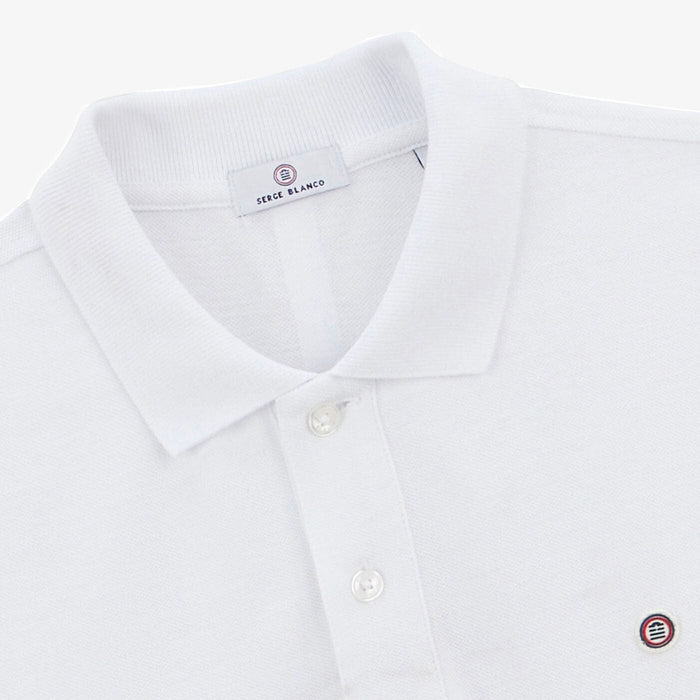 Polo Manches Courtes Piqué Lucas En Coton Blanc Homme SERGE BLANCO