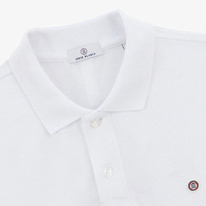 Polo Manches Courtes Piqué Lucas En Coton Blanc Homme SERGE BLANCO