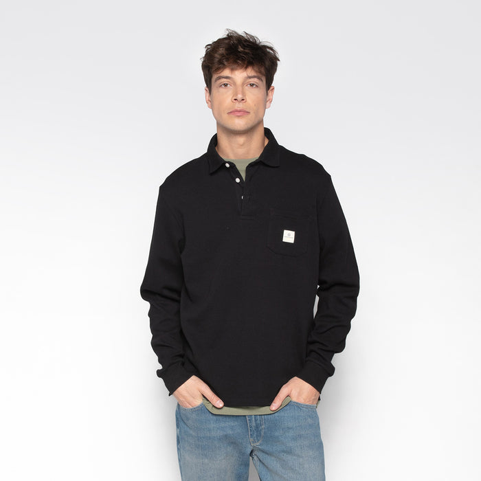 Polo Logano gaufre noir homme SERGE BLANCO
