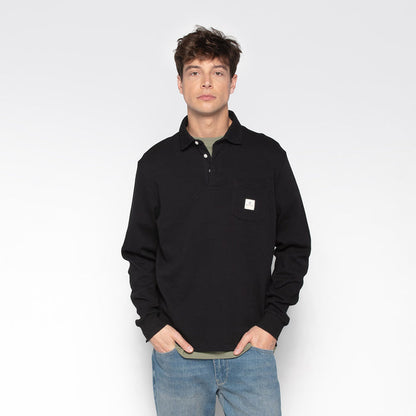 Polo Logano gaufre noir homme SERGE BLANCO