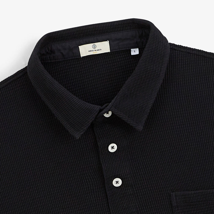 Polo Logano gaufre noir homme SERGE BLANCO