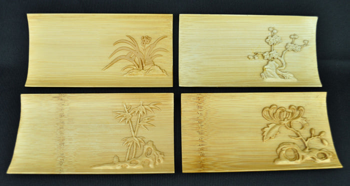 Pure Bamboo Coasters for Tea Ceremony * Set of 4 | Yunnan Sourcing Tea Shop