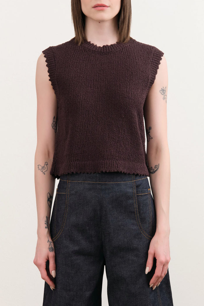 Rachel Comey Apparel Womens Sweaters Relent Top in Chocolate