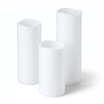 Richland 4" Large LED Pillar Candle with Wavy Top (3 Sizes) - Set of 18
