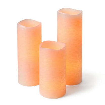 Richland 4" Large LED Pillar Candle with Wavy Top (3 Sizes) - Set of 18