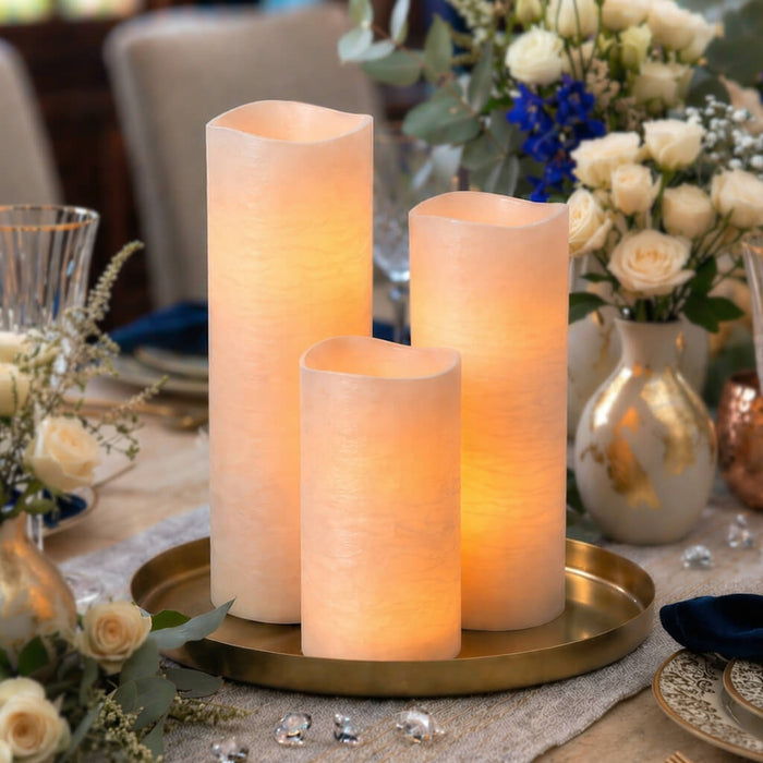 Richland 4" x 12" Large LED Pillar Candle with Wavy Top