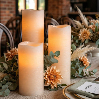 Richland 4" x 8" Large LED Pillar Candle with Wavy Top