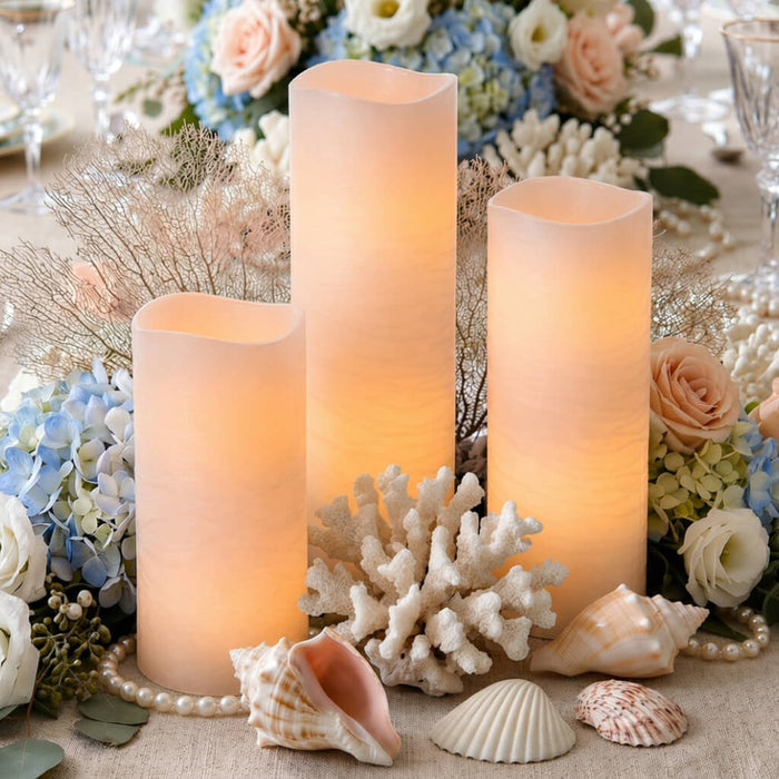 Richland 4" x 8" Large LED Pillar Candle with Wavy Top