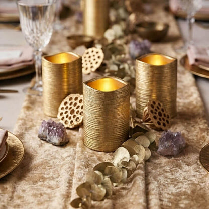 Richland Gold Metallic Wavy Top LED Candle