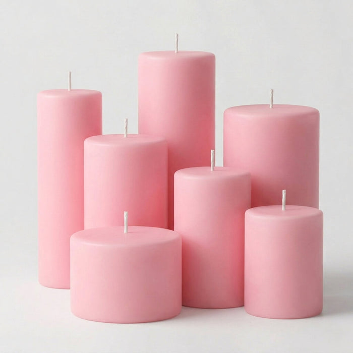 Richland Pillar Candles 3"x3" Pink Set of 24