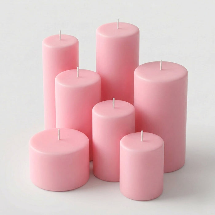 Richland Pillar Candles 3"x3" Pink Set of 24