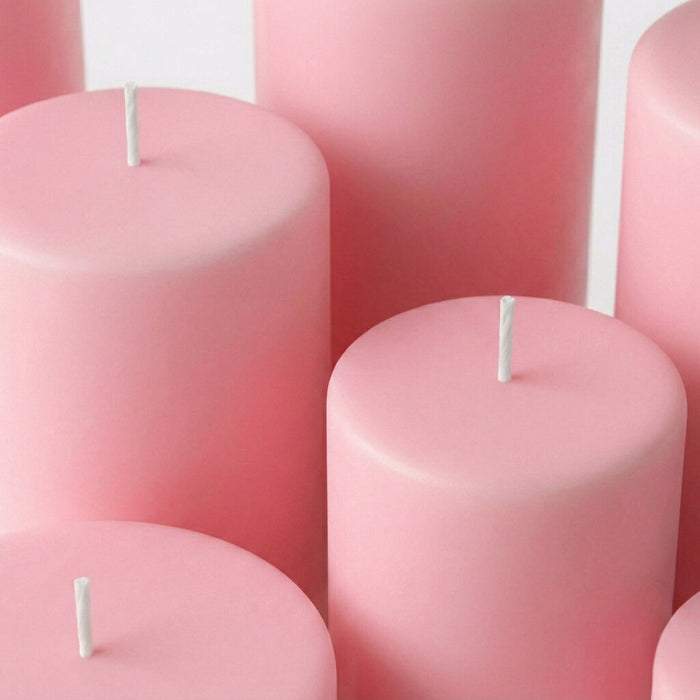Richland Pillar Candles 3"x3" Pink Set of 24