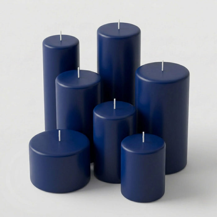 Richland Pillar Candles 3"x9" Navy Blue Set of 12