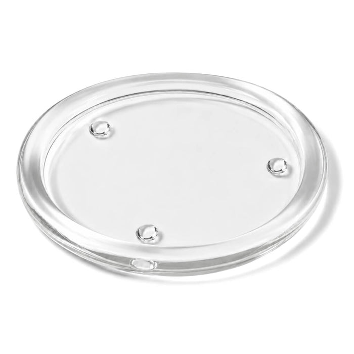 8" Round Glass Pillar Plate on a white background