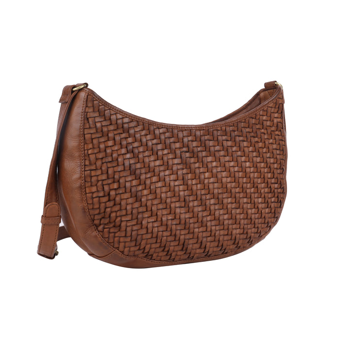 Rugged Hide - Ballarat Weave Crossbody - Oak - RH-2590
