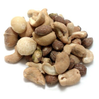 Sandra's Sensation A mix of hickory smoked almonds, roasted salted cashews,&dry roasted salted shelled pistachios, and roasted salted macadamias