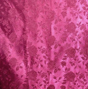 Satin Flower Brocade | Burgandy
