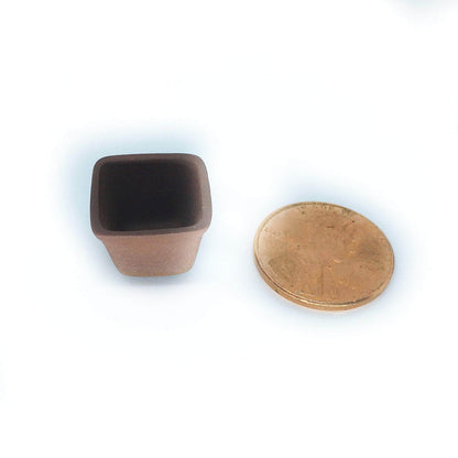 Set of 3 Micro Mini Brown Planters,