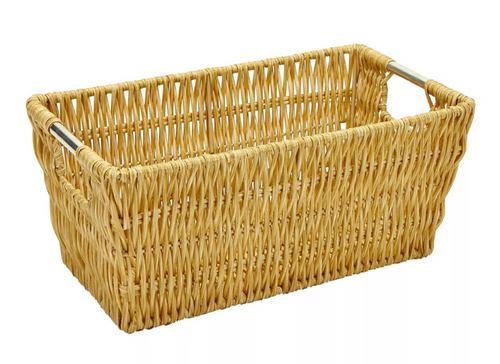 Simplify Small Shelf Storage Rattan Tote Basket - Natural