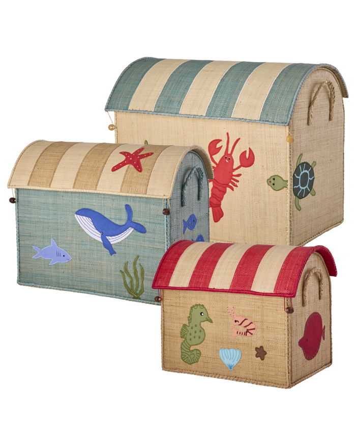 Small Toy Basket with Ocean Theme