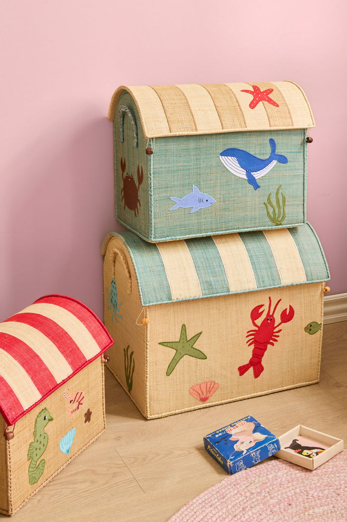 Small Toy Basket with Ocean Theme