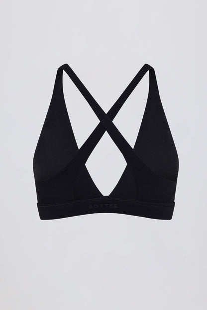 Soft Active Cross-Back Sports Bra in Black