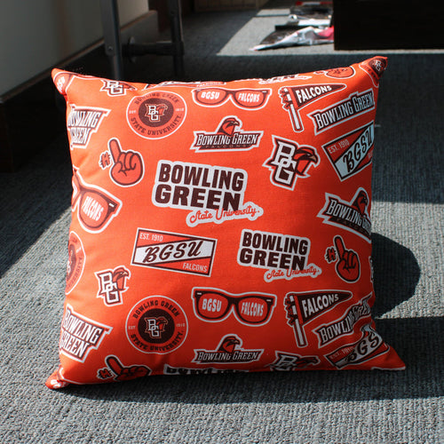 Spirit BGSU Bismark Square Pillow  16"x16"