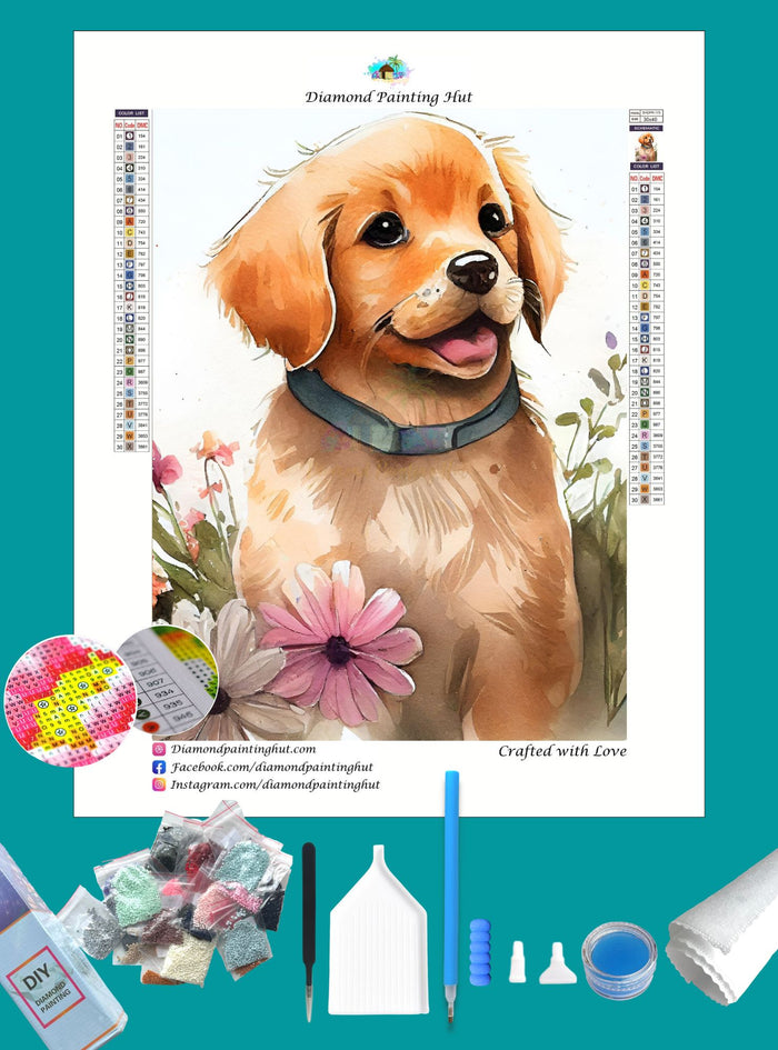 Spring Pup Diamond Painting-Diamond Painting Hut