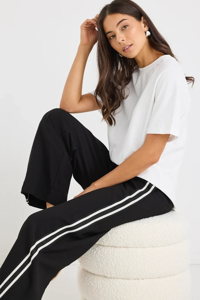 Stories to be Told - Ambient Contrast Waist Wide Leg Pants - Black