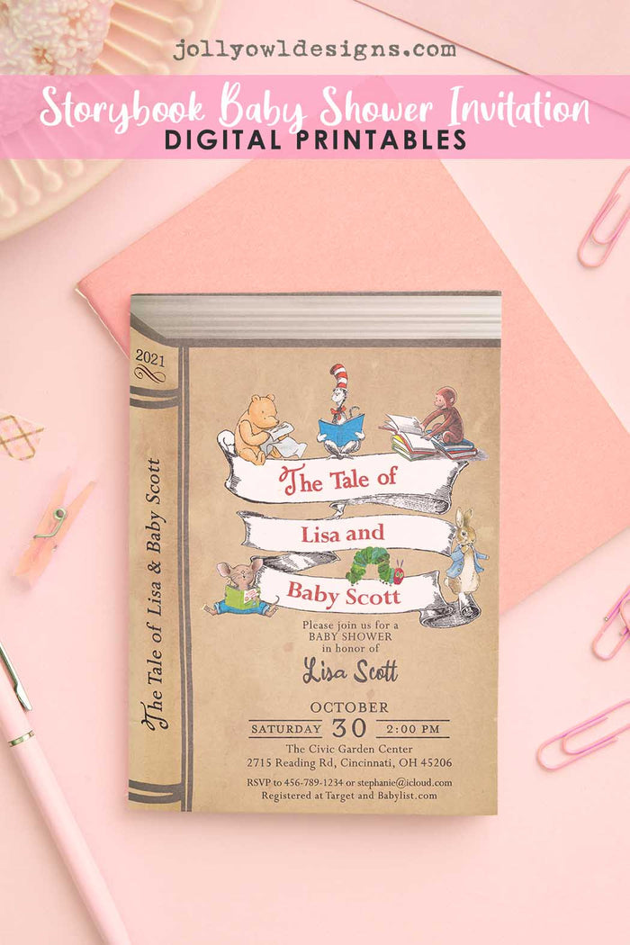Storybook - Book Themed Baby Shower Invitation