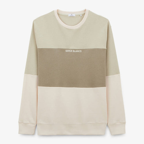 Sweat à col rond tricolore logo ciment homme serge blanco
