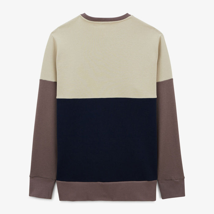 Sweat col rond tricolore ciment homme serge blanco