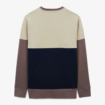 Sweat col rond tricolore ciment homme serge blanco