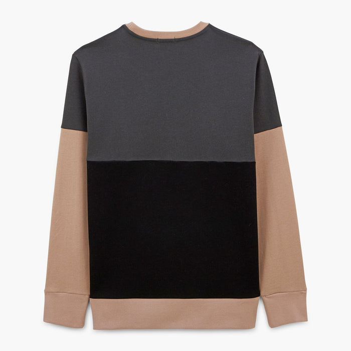 Sweat col rond tricolore gris anthracite homme serge blanco