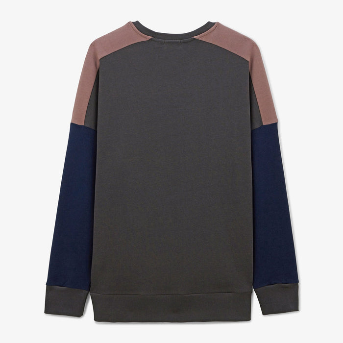 Sweat en molleton col rond WE LOVE SERGE gris anthracite en coton homme SERGE BLANCO