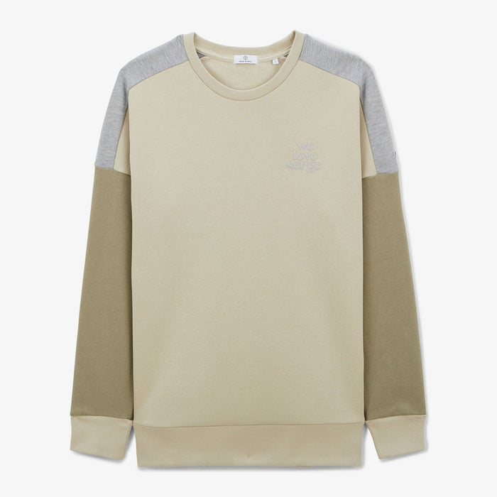 Sweat en molleton WE LOVE SERGE ciment col rond en coton homme SERGE BLANCO