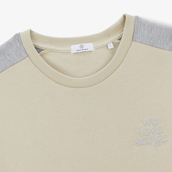 Sweat en molleton WE LOVE SERGE ciment col rond en coton homme SERGE BLANCO