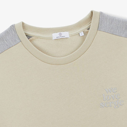Sweat en molleton WE LOVE SERGE ciment col rond en coton homme SERGE BLANCO