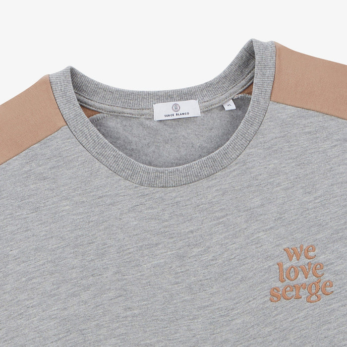 Sweat molleton col rond WE LOVE SERGE gris en coton homme SERGE BLANCO