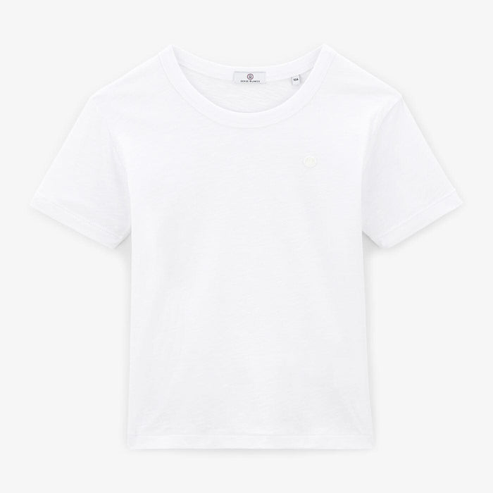 T-shirt garcon en jersey  de coton blanc SERGE BLANCO