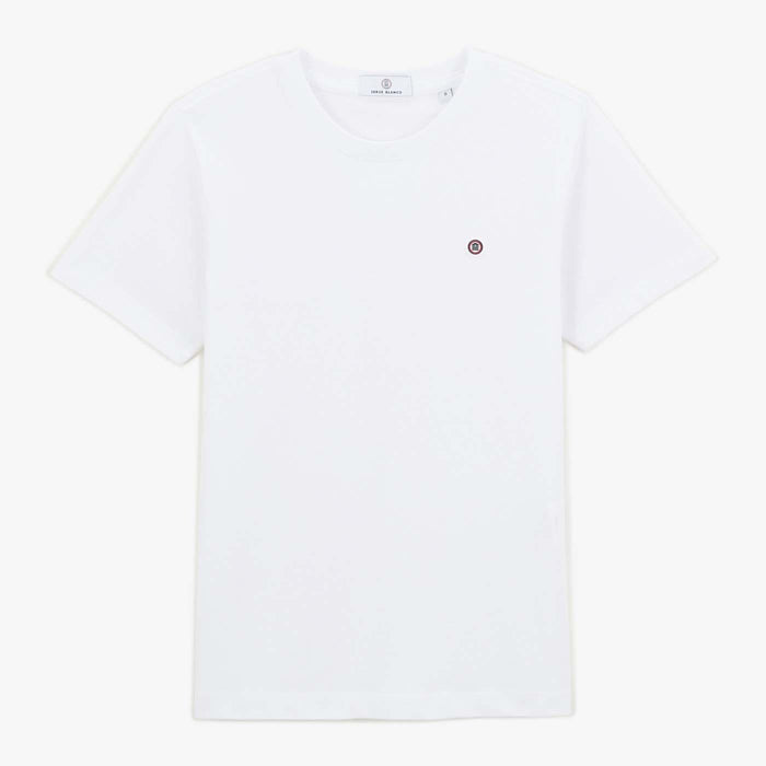 T-shirt Manches Courtes Col Rond En Coton Blanc Junior SERGE BLANCO