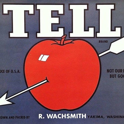 TELL APPLE Fruit Crate Box Label