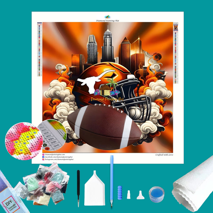 Texas Football Helmet Diamond Painting