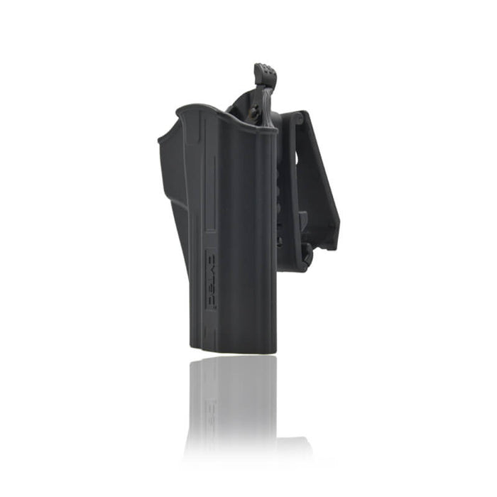 Cytac Thumb Hylster M92 med magasinhylster, sort. Vist fra siden.