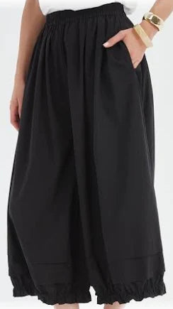Tirelli - Ruffle Cuff Easy Pant - 25P3734 Black