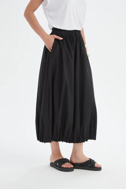 Tirelli - Ruffle Cuff Easy Pant - 25P3734 Black