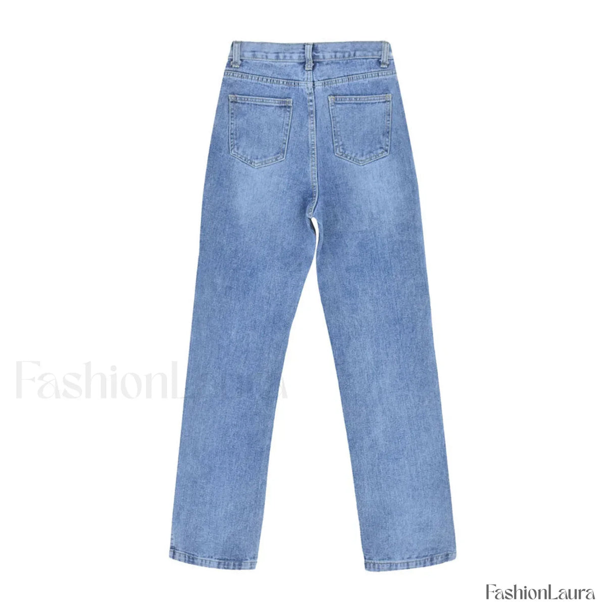 Trendy Cut Out High Waist Side Slit Wide Leg Jeans - Blue