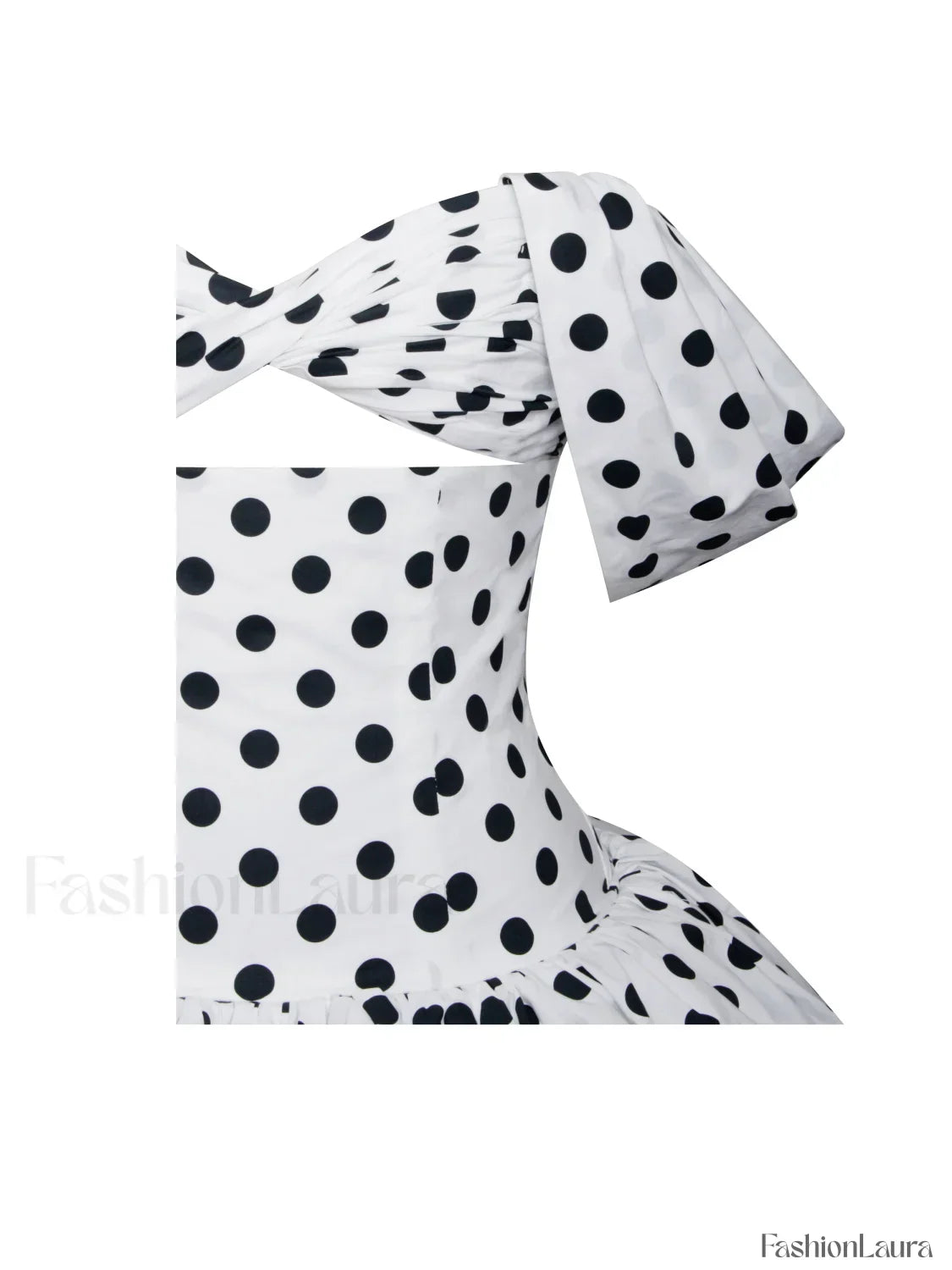 Umika Polka Dots Charming Bubble Hem Mini Dress